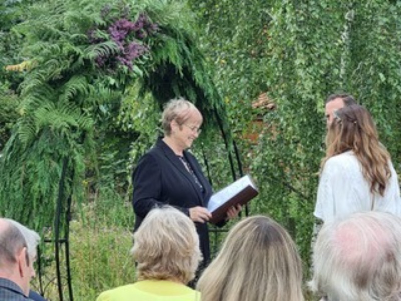 A Wedding Celebrant in Action at a Recent Wedding in Norfolk